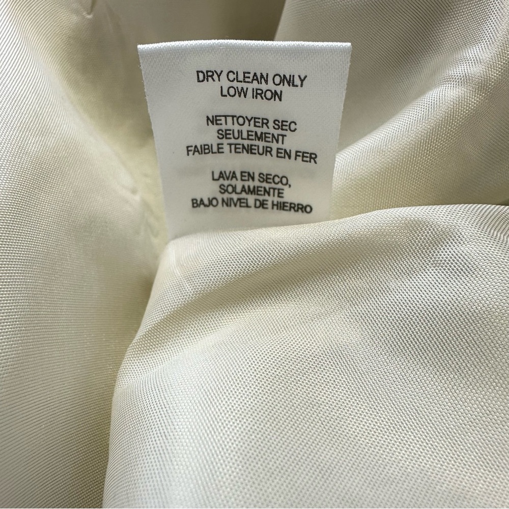 W by Worth Brushed Striped Mini Skirt Womens Size 12 Ivory & Tarragon Wool Blend - Picture 9 of 11